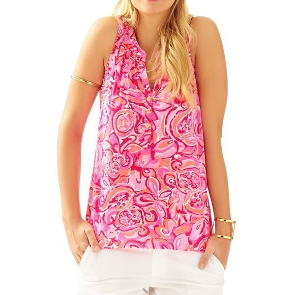 Lilly Pulitzer Tops - [Lilly Pulitzer] Sleeveless Essie Top size small